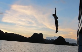 Swimming in Halong Bay