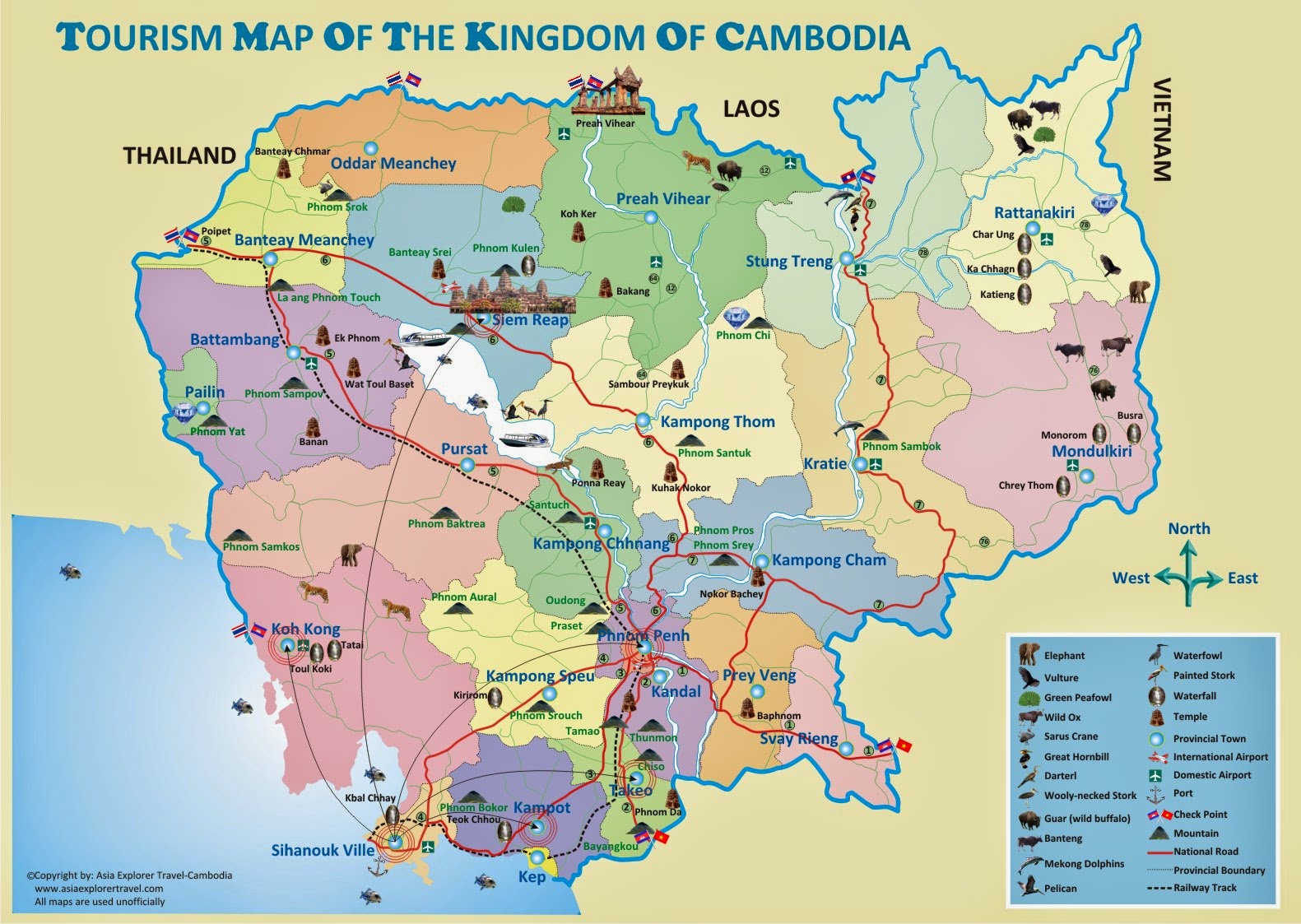 Cambodia travel guide map